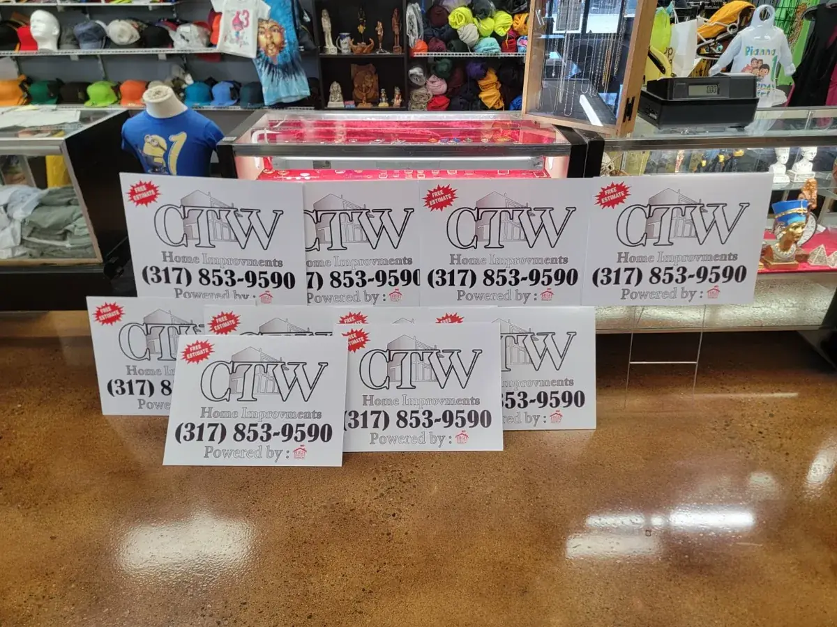 Custom yard sign printed in Indianapolis