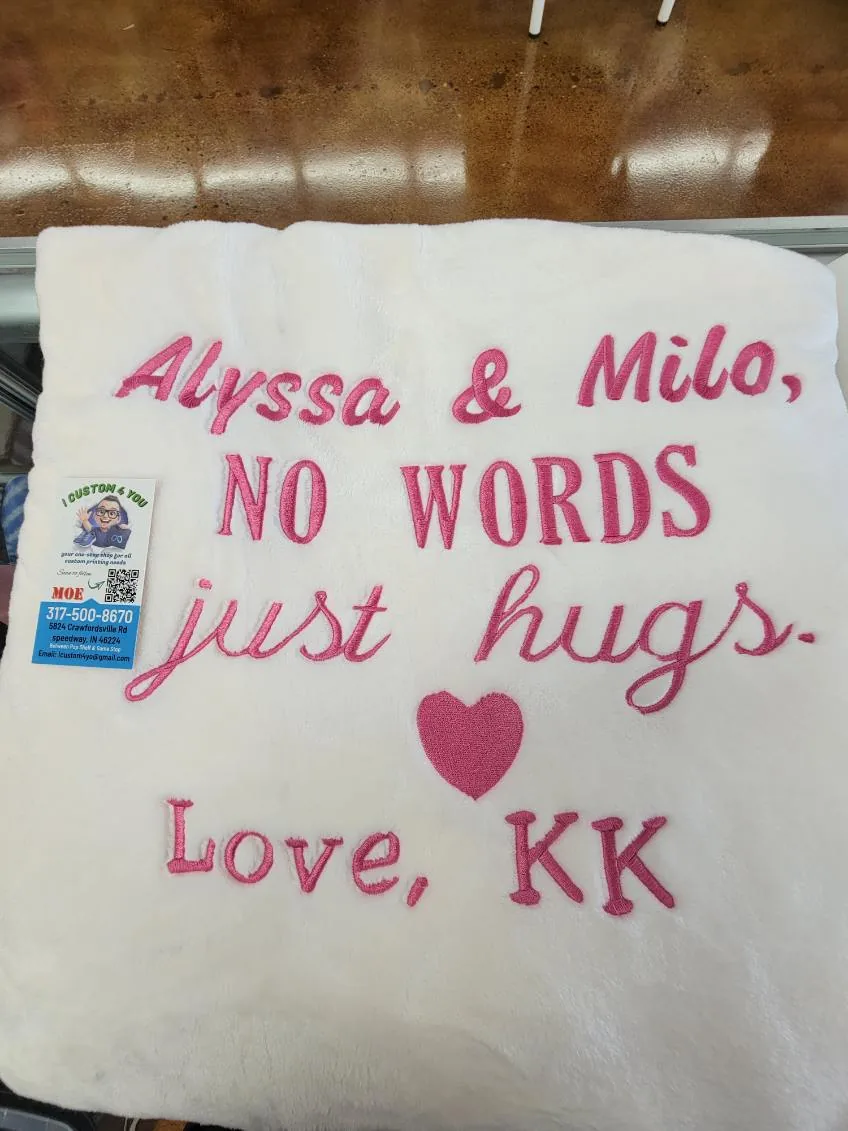 Personalized embroidered gift made in Indianapolis