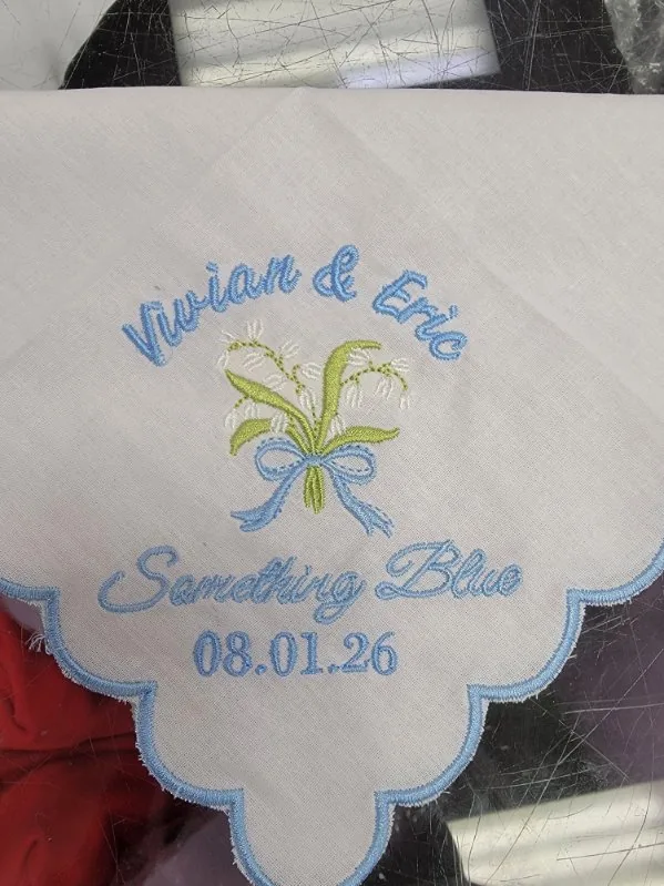 Personalized wedding embroidery for a special event